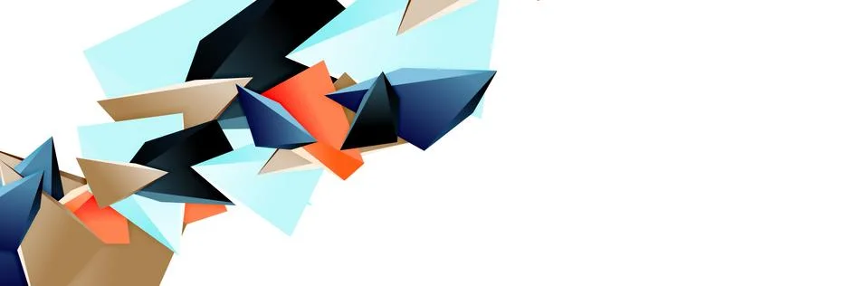Triangle mosaic abstract background, 3d triangular low poly shapes. Geometric Illustrazione stock