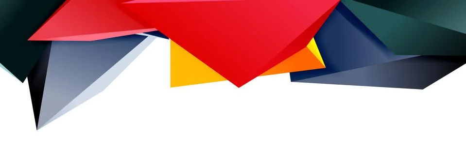 Triangle mosaic abstract background, 3d triangular low poly shapes. Geometric Stock Illustration