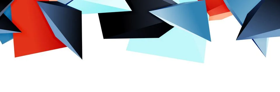 Triangle mosaic abstract background, 3d triangular low poly shapes. Geometric Stock Illustration