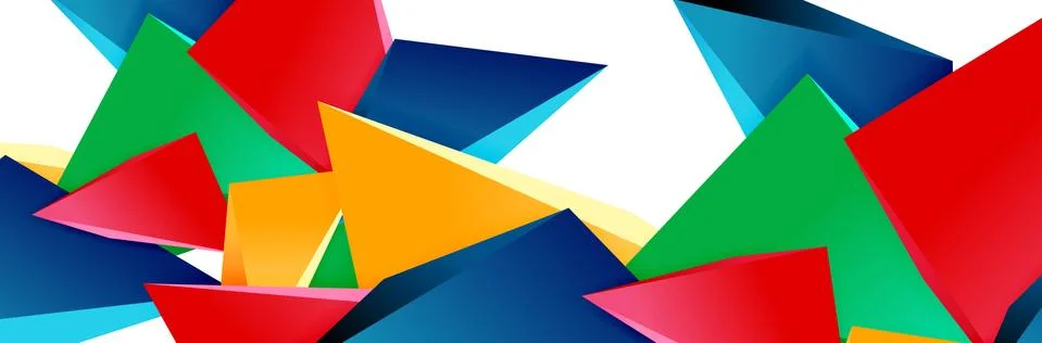 Triangle mosaic abstract background, 3d triangular low poly shapes. Geometric Ilustração Stock