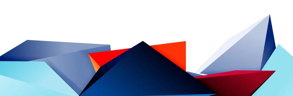 Triangle mosaic abstract background, 3d triangular low poly shapes. Geometric Stock Illustration