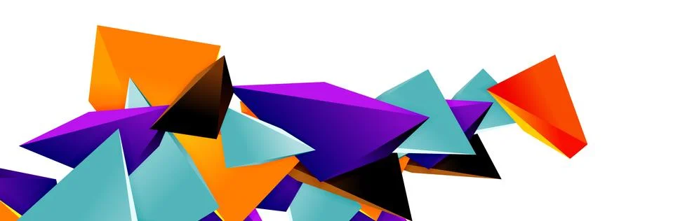 Triangle mosaic abstract background, 3d triangular low poly shapes. Geometric Illustrazione stock