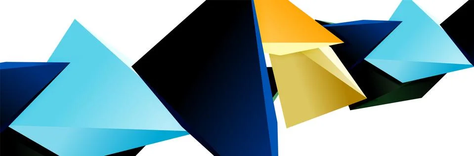 Triangle mosaic abstract background, 3d triangular low poly shapes. Geometric Stock Illustration