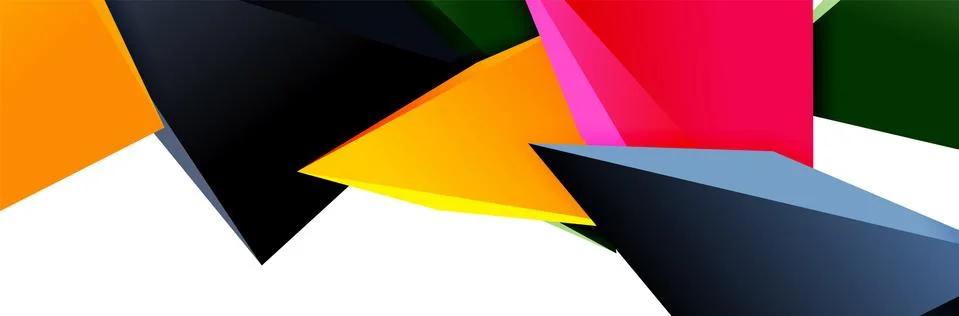 Triangle mosaic abstract background, 3d triangular low poly shapes. Geometric Stock Illustration