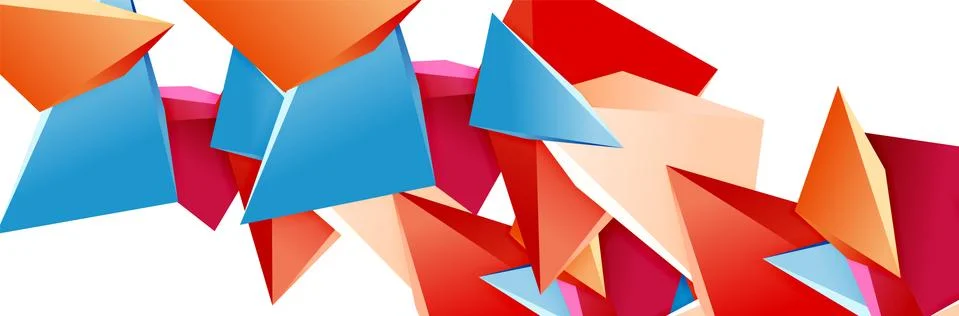 Triangle mosaic abstract background, 3d triangular low poly shapes. Geometric Illustrazione stock