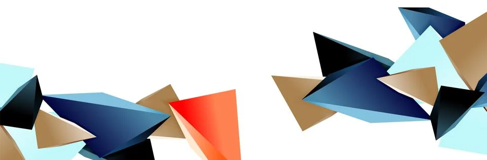 Triangle mosaic abstract background, 3d triangular low poly shapes. Geometric Stock Illustration