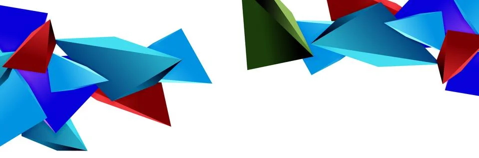 Triangle mosaic abstract background, 3d triangular low poly shapes. Geometric Stock Illustration