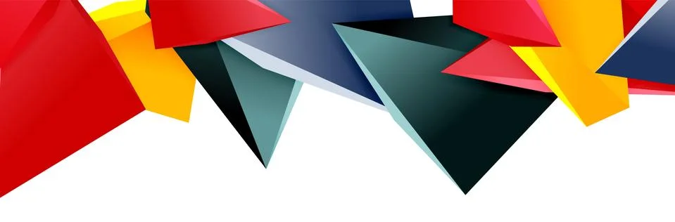 Triangle mosaic abstract background, 3d triangular low poly shapes. Geometric Stock Illustration