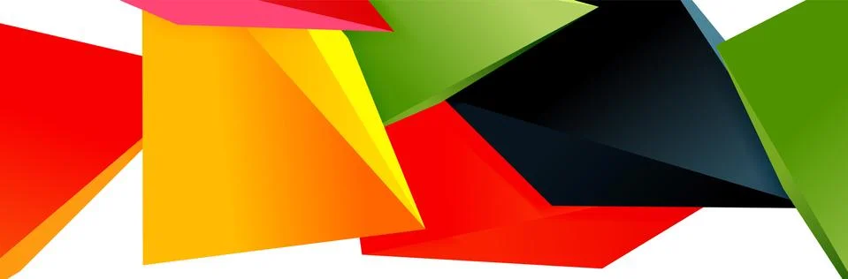 Triangle mosaic abstract background, 3d triangular low poly shapes. Geometric Stock Illustration