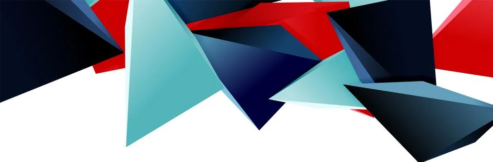Triangle mosaic abstract background, 3d triangular low poly shapes. Geometric イラスト素材