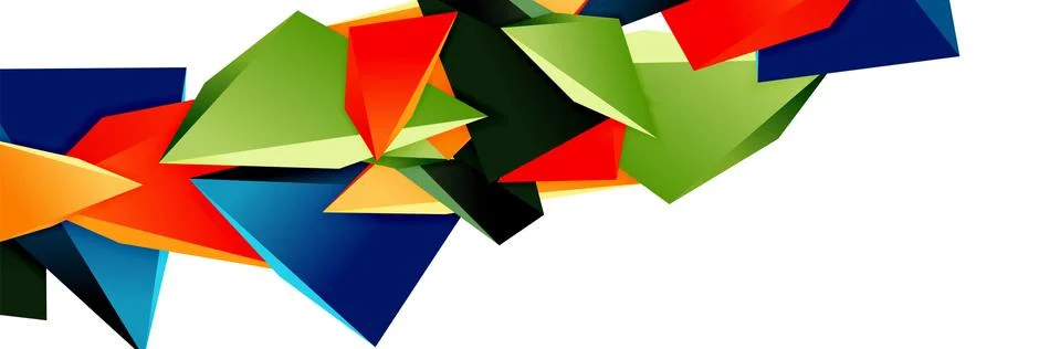 Triangle mosaic abstract background, 3d triangular low poly shapes. Geometric Illustrazione stock