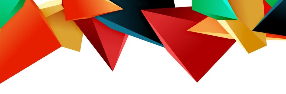 Triangle mosaic abstract background, 3d triangular low poly shapes. Geometric Illustrazione stock