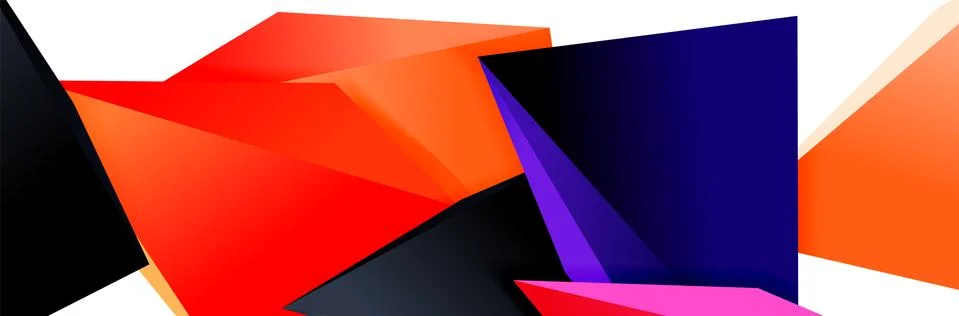 Triangle mosaic abstract background, 3d triangular low poly shapes. Geometric Stock Illustration