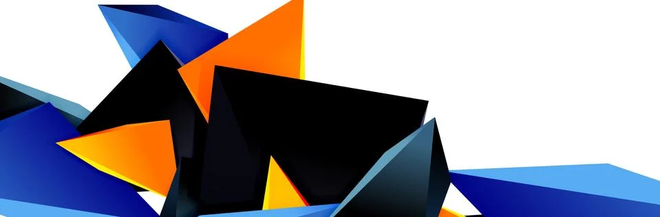 Triangle mosaic abstract background, 3d triangular low poly shapes. Geometric Illustrazione stock