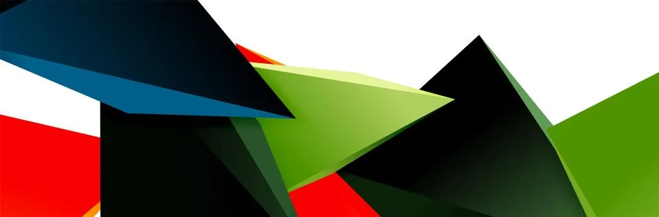 Triangle mosaic abstract background, 3d triangular low poly shapes. Geometric Stock Illustration