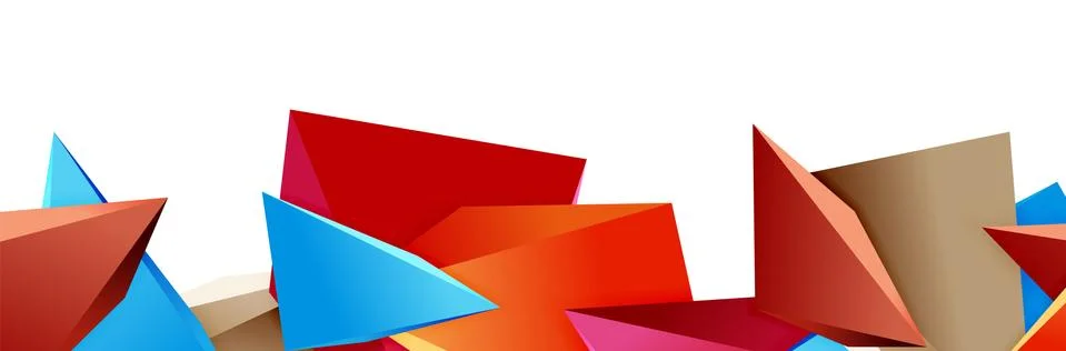 Triangle mosaic abstract background, 3d triangular low poly shapes. Geometric Ilustração Stock
