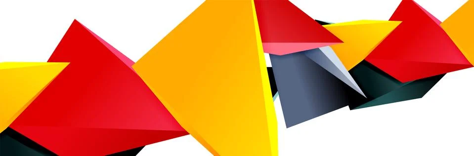 Triangle mosaic abstract background, 3d triangular low poly shapes. Geometric Ilustração Stock