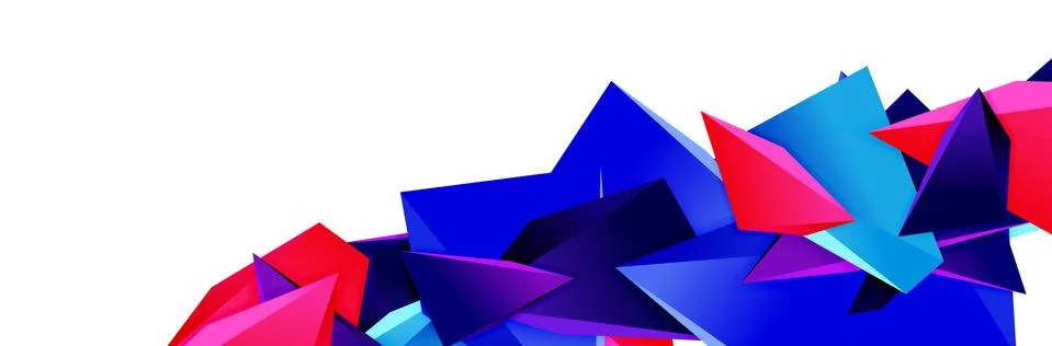 Triangle mosaic abstract background, 3d triangular low poly shapes. Geometric Stock Illustration