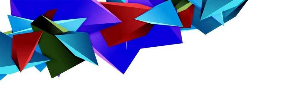 Triangle mosaic abstract background, 3d triangular low poly shapes. Geometric Stock Illustration