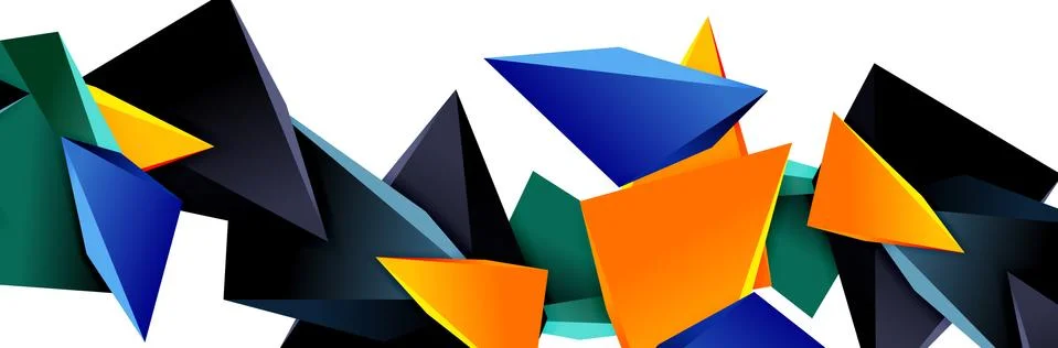Triangle mosaic abstract background, 3d triangular low poly shapes. Geometric Illustrazione stock