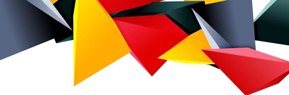 Triangle mosaic abstract background, 3d triangular low poly shapes. Geometric Illustrazione stock