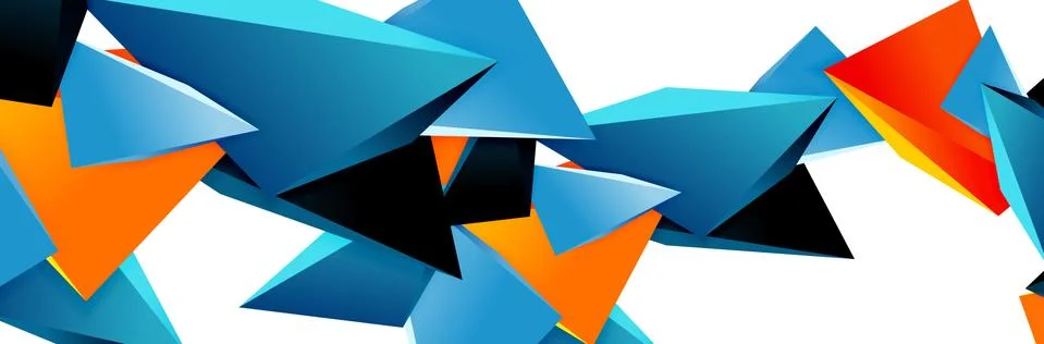Triangle mosaic abstract background, 3d triangular low poly shapes. Geometric 스톡 일러스트