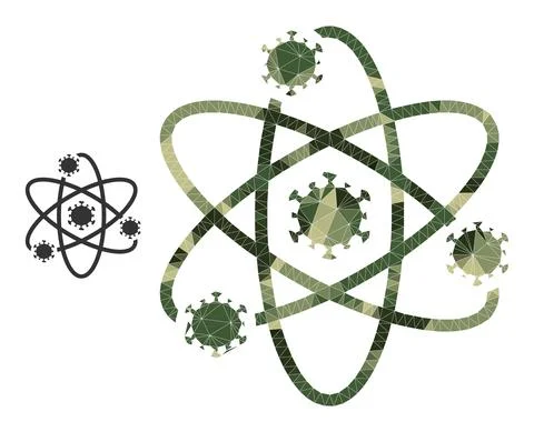 Triangle Mosaic Atom Viruses Icon in Camo Military Color Hues Stockillustratie