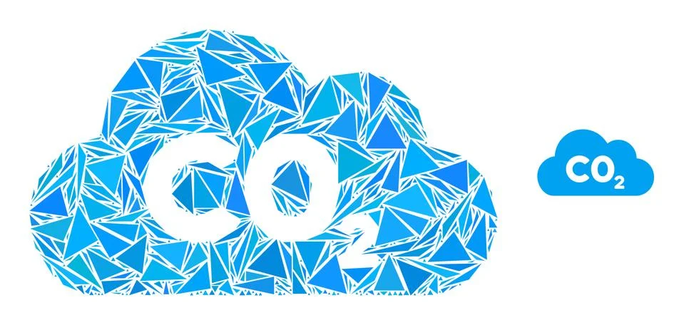 Triangle Mosaic CO2 Gas Cloud Icon Stock Illustration