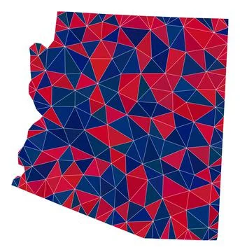 Triangle Mosaic Map of Arizona State in American Colors Stock Illustration