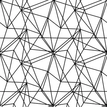 Triangle mosaic of thin lines seamless pattern, background for wrapping paper Stock Illustration