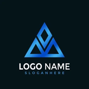 Triangle Mountain Modern Logo Design Vector Illustration Stock Illustration