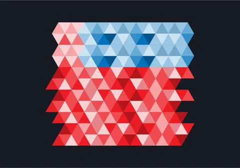 Triangle mozaic red blue color Illustrazione stock