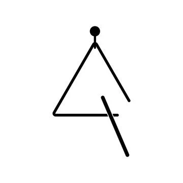 Triangle musical icon vector Stock Illustration
