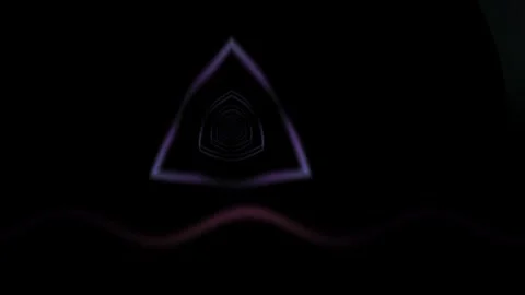 Triangle Neon Light Purple Black. Stock Footage 334542718