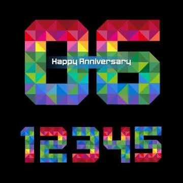 Triangle number six Stock Illustration