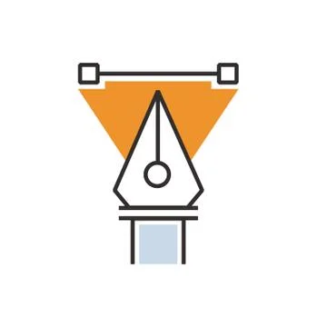 Triangle Orange pen tool  icon Stock Illustration