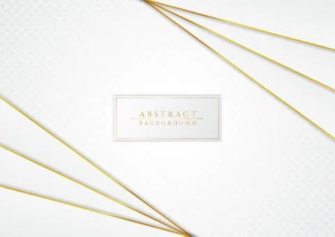 Triangle overlap layer luxury white design gold metallic style with space Stock Illustration