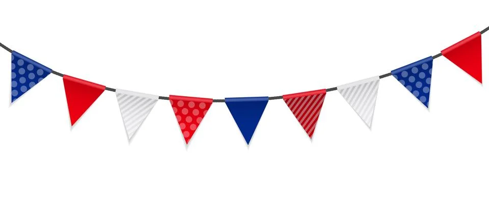 Triangle Papers Flags on White Background Vector Illustration Illustrazione stock