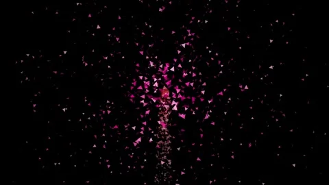 Triangle Particle Explosion on Black Background Stock Footage 321445353