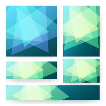 Triangle patch pattern banner set templates for print Stock Illustration