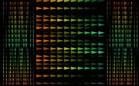 Triangle pattern and tiny rainbow slow faded all in the line on black screen Stock Footage 139807076