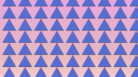 Triangle Pattern Background Light Blue Waving Triangle on Solid Pink Screen Stock Footage 183398868