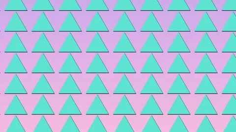 Triangle Pattern Background Maya Blue Waving Triangle on Solid Pink Screen Stock Footage 183400604