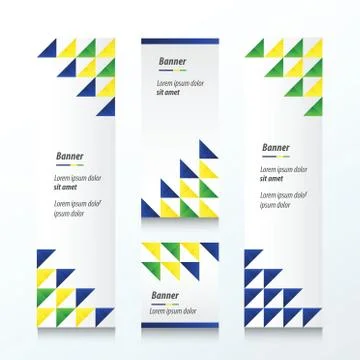 Triangle pattern  banner Brazil color 스톡 일러스트