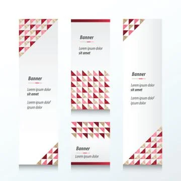 Triangle pattern  banner  Brown, Pink, Red Styles Illustrazione stock