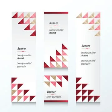 Triangle pattern  banner   Brown, Pink, Red color Illustrazione stock