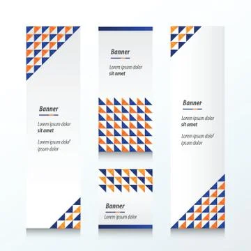 Triangle pattern  banner  orange and blue Styles Illustrazione stock