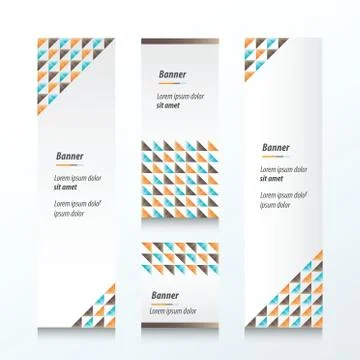 Triangle pattern  banner  Orange, blue, brown Styles Illustrazione stock