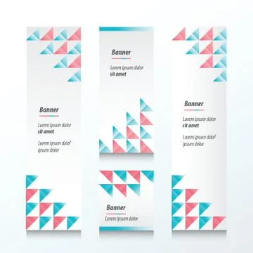 Triangle pattern  banner   Pink And Blue Stock Illustration