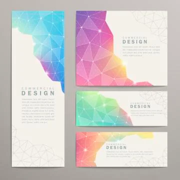 Triangle pattern banner template Stock Illustration